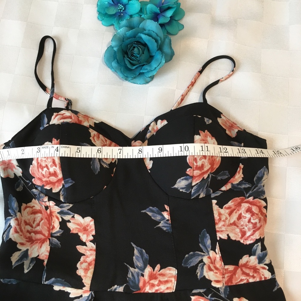 Xhilaration Black Floral Maxi Jumpsuit, Sz XS / S - Picture 12 of 16